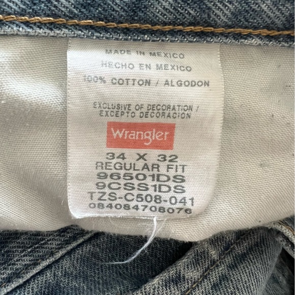 Wrangler Regular Fit Jeans 100% Cotton Size 34x32 - Picture 4 of 5